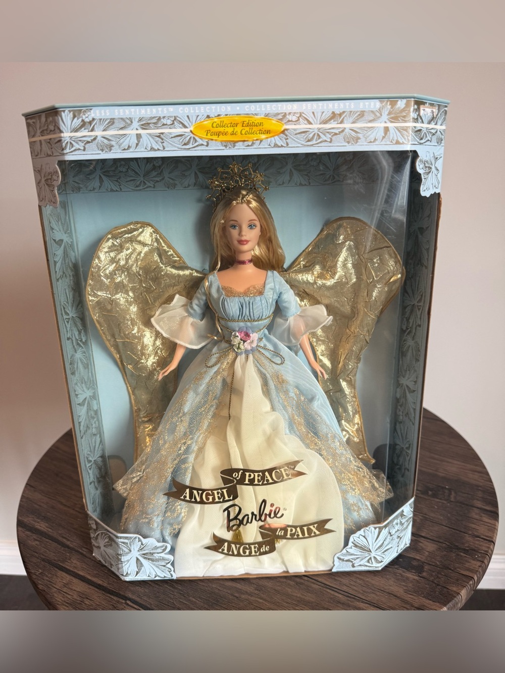 Barbie Angel of Peace Doll in Light Blue and Gold